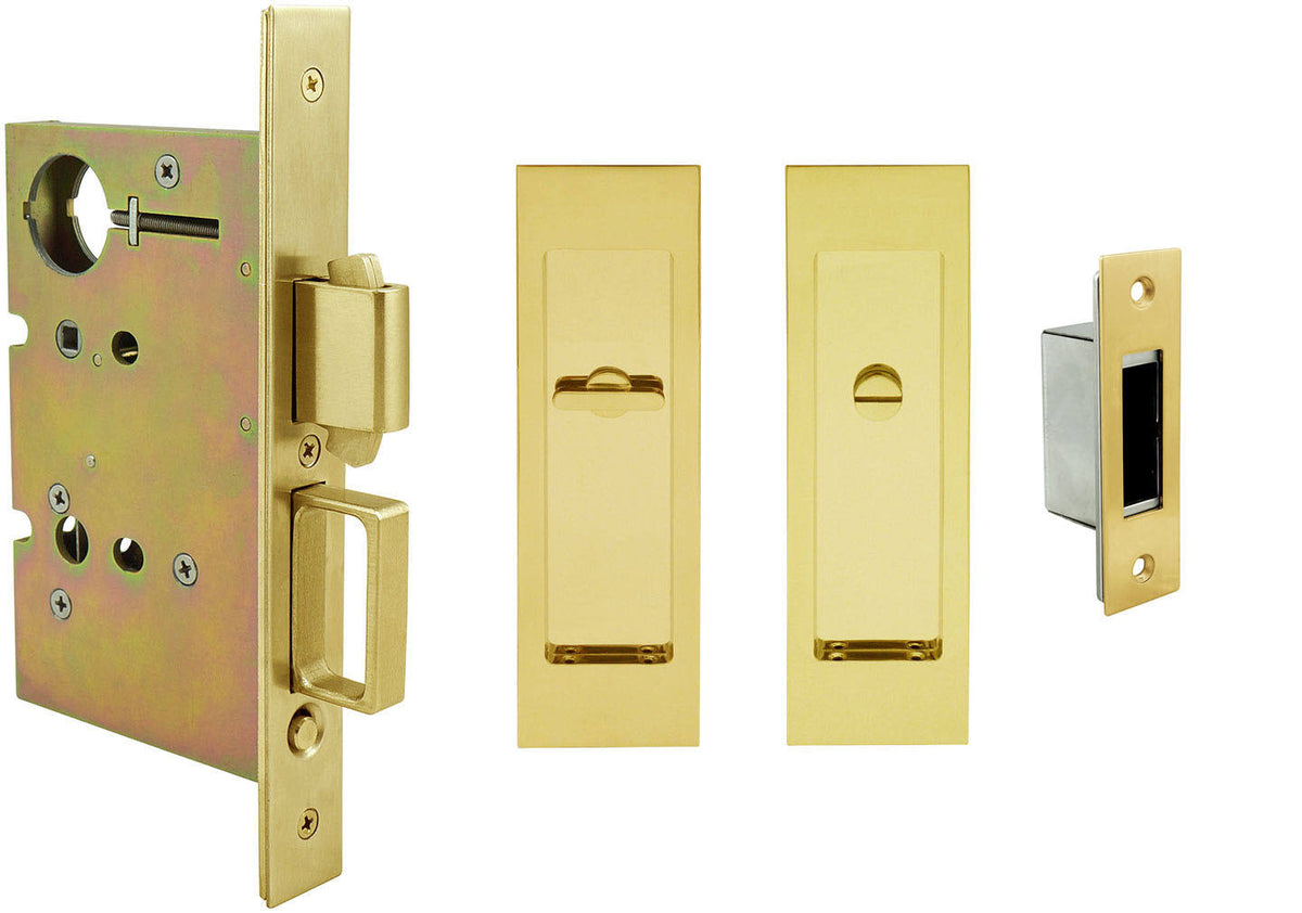Polished Brass Privacy Pocket Door Lock D84807
