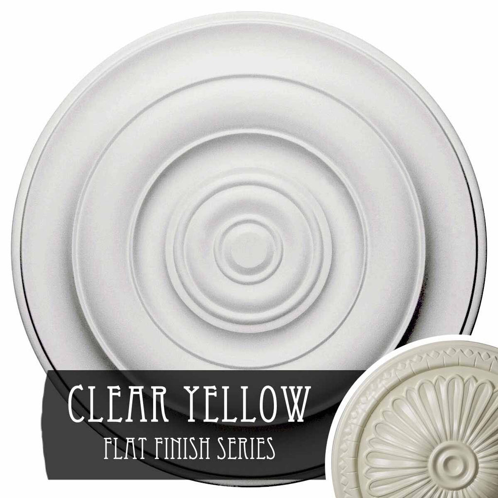 18x22OD x 1 1/2x22P Hand-Painted Clear Yellow Ceiling Medallion F8064
