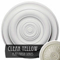 18x22OD x 1 1/2x22P Hand-Painted Clear Yellow Ceiling Medallion F8064