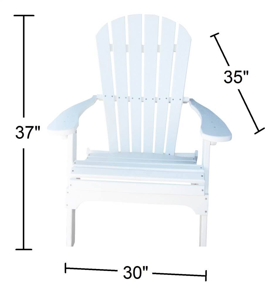 Alpine White Folding Recycled Poly Adirondack Chair Q9394