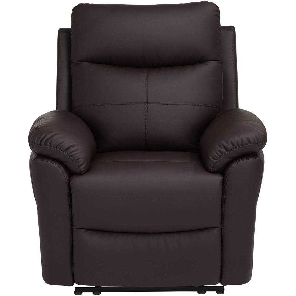 Brown Faux Leather Manual Recliner Chair T7445