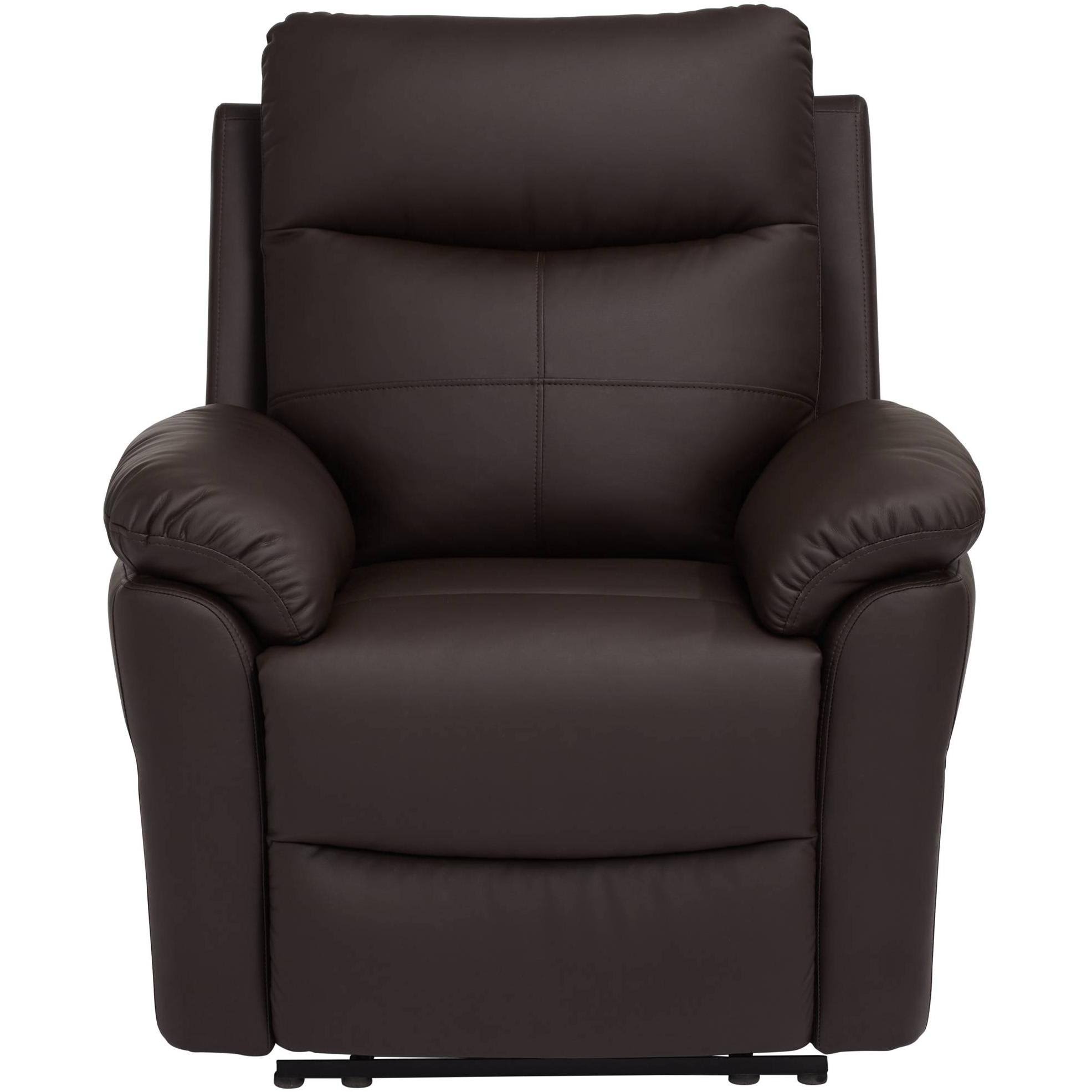 Brown Faux Leather Manual Recliner Chair T7445