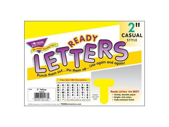 Yellow 2x22 Casual Uppercase Ready Letters, 6 Packs I4272