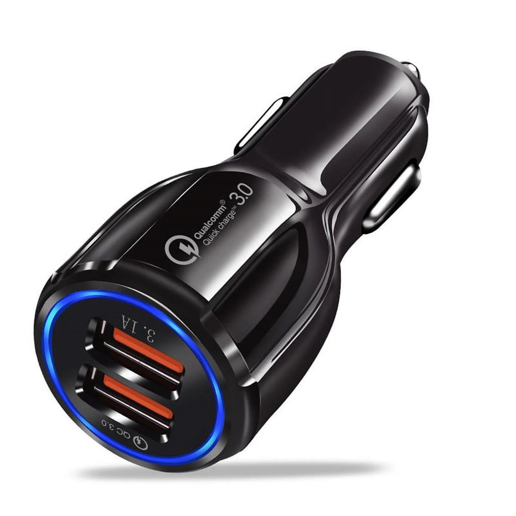 10-Pack Dual USB Car Charger QC3.0 Fast Charging, Black R6249