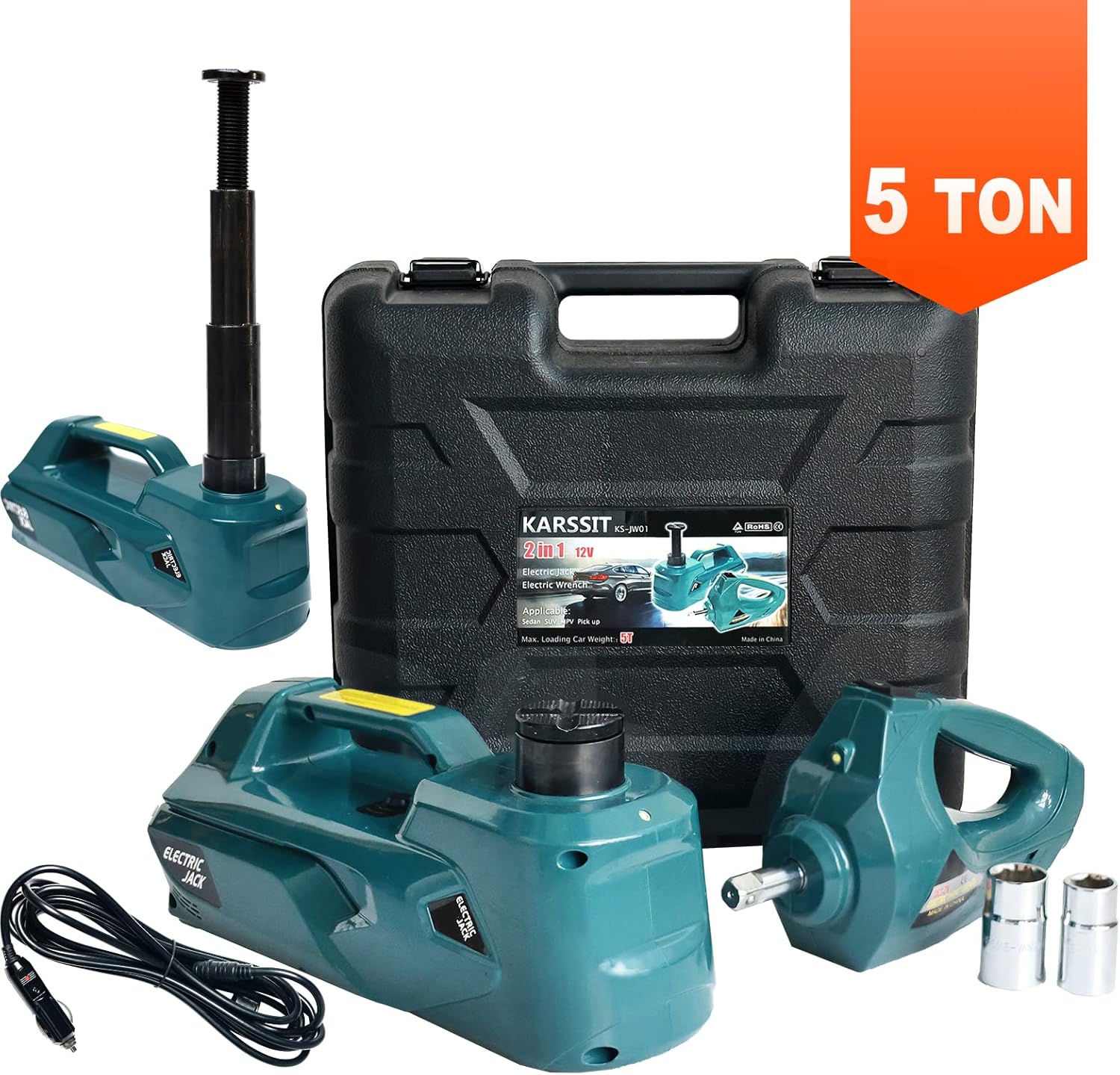 Electric Car Jack 5 Ton Hydraulic with Lug Wrench C914195