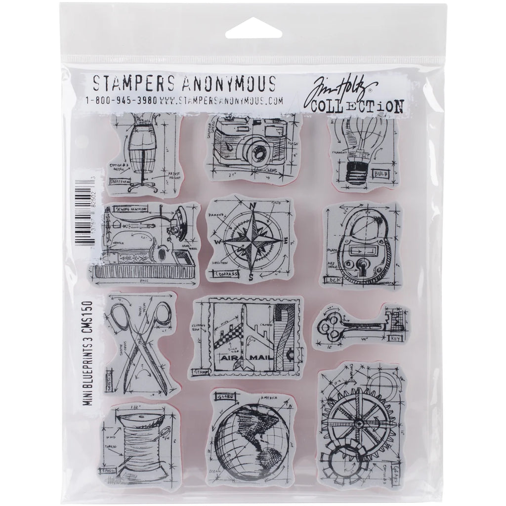 Mini Blueprints Cling Stamps G440794