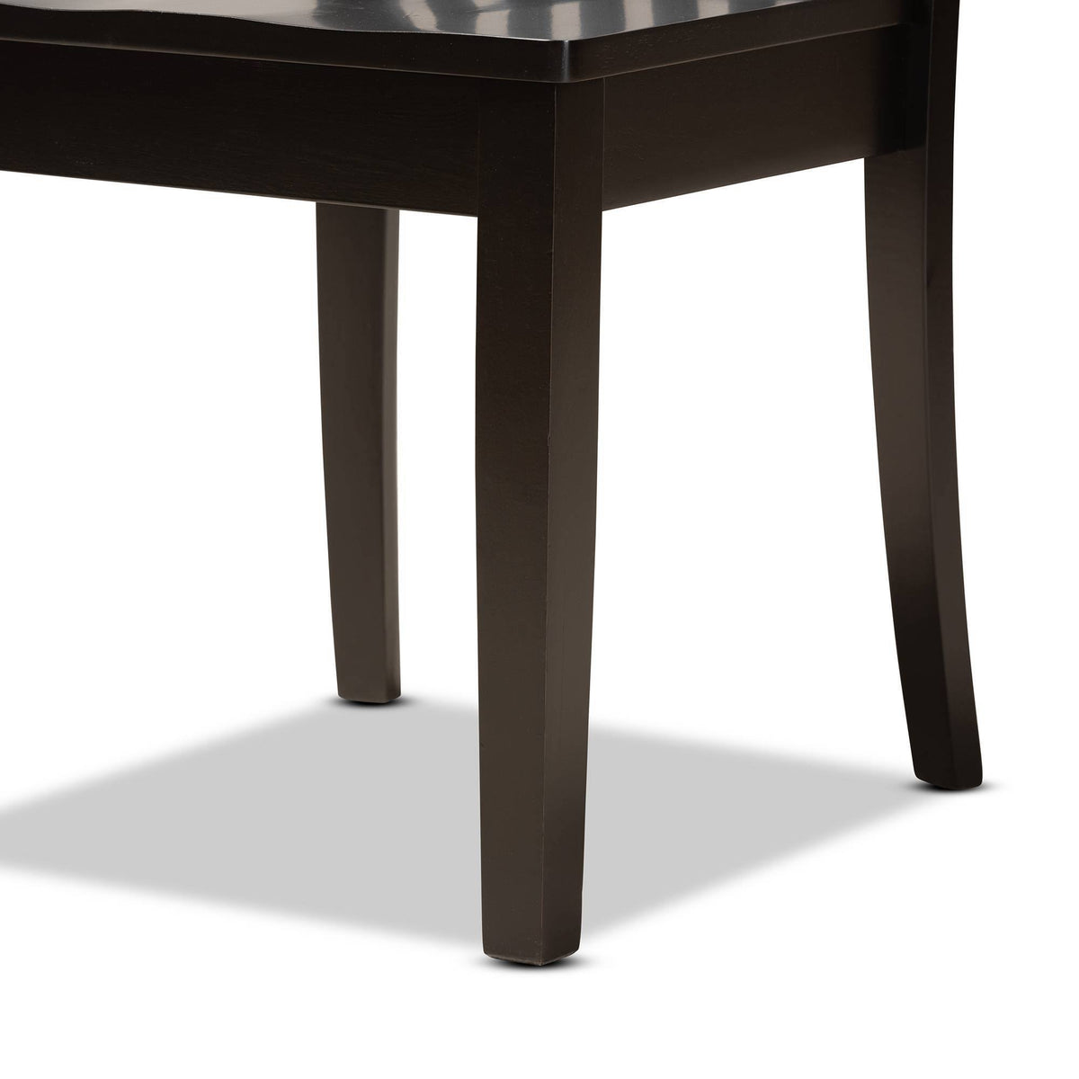 5-Piece Dark Brown Wood Dining Set Y597