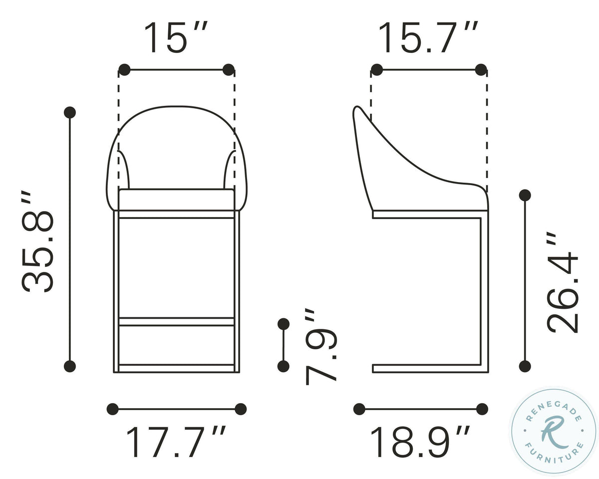 Brown Counter Chair B132