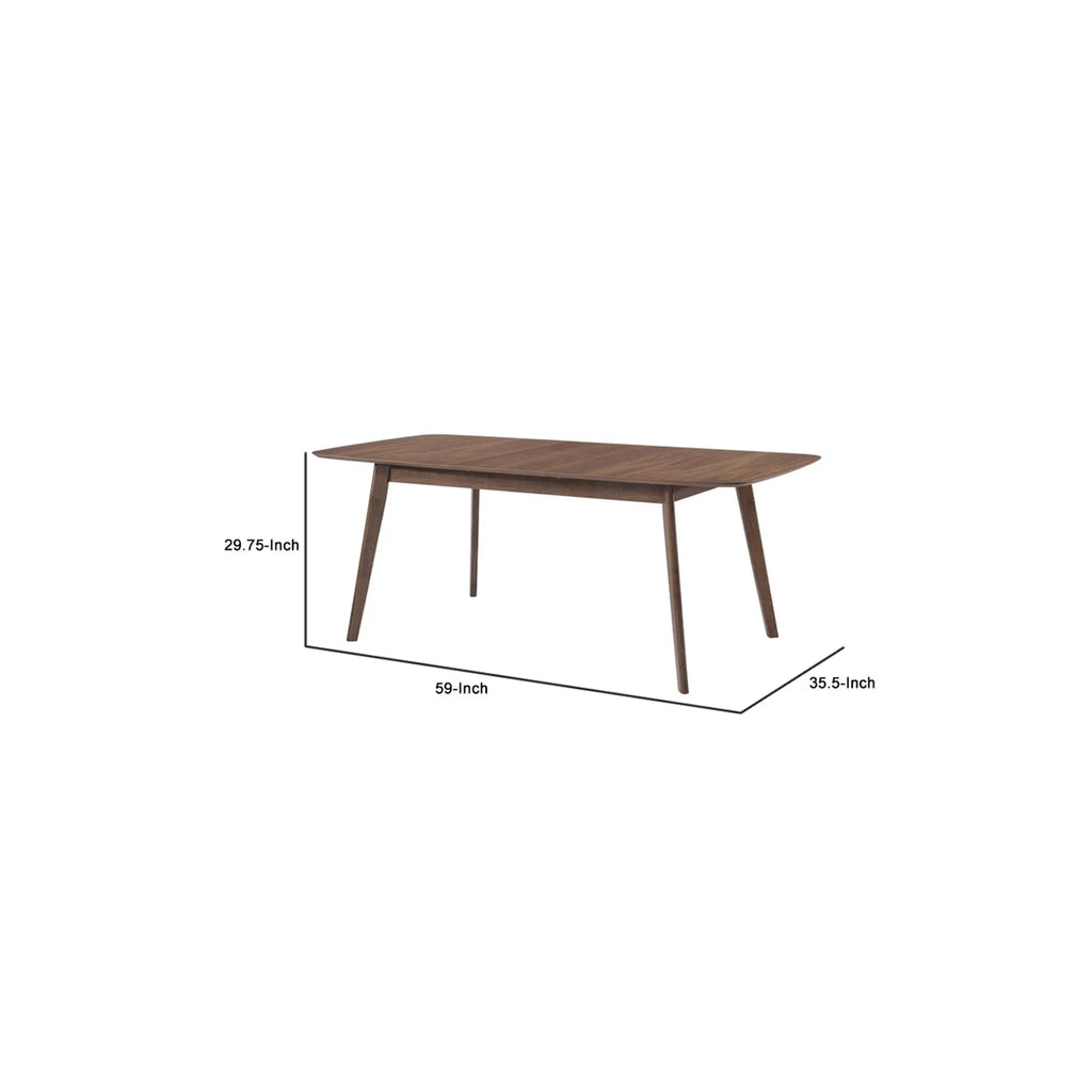 Walnut Brown Rectangular Wooden Dining Table with Round Corners P20975