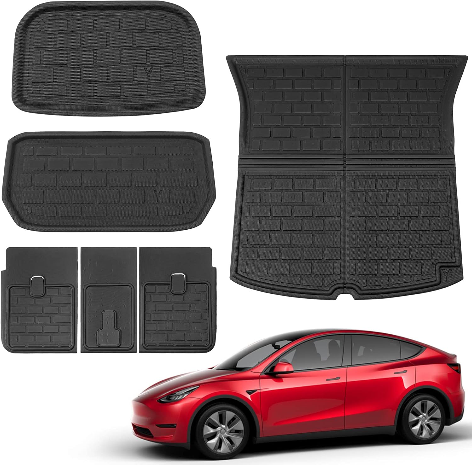 Trunk Mat Rear Storage Mat Cargo Liner Set of 9 Mats for 5 Seats O4722