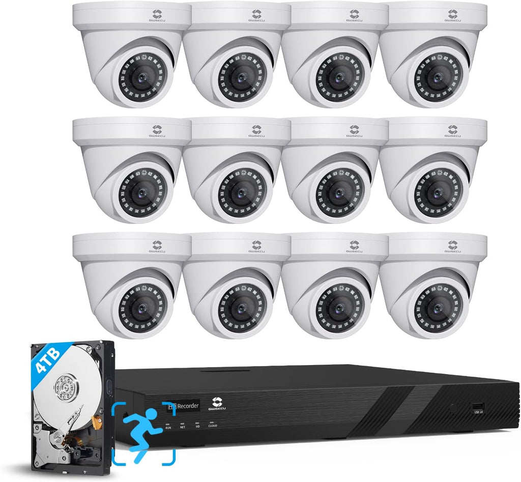 5MP PoE IP Camera with Mic, 2.8mm HD Video Surveillance Cam, Smart Human Detection, 100ft Night Vision I266