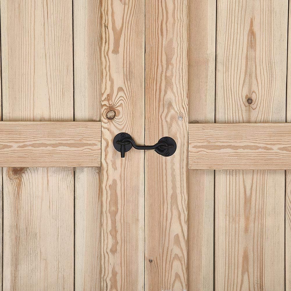 Black 4" Hook and Eye Latch, Pack of 2 T123