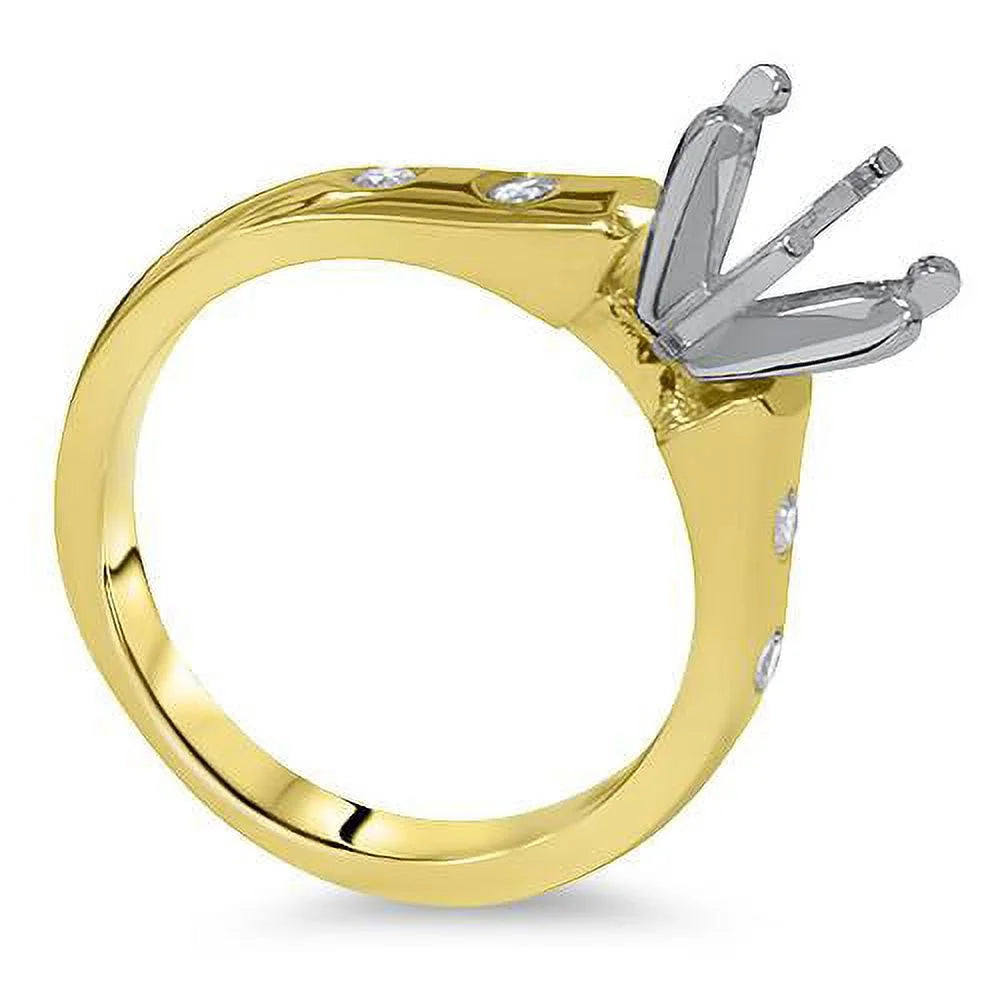 14K Cathedral Engagement Ring Setting F546