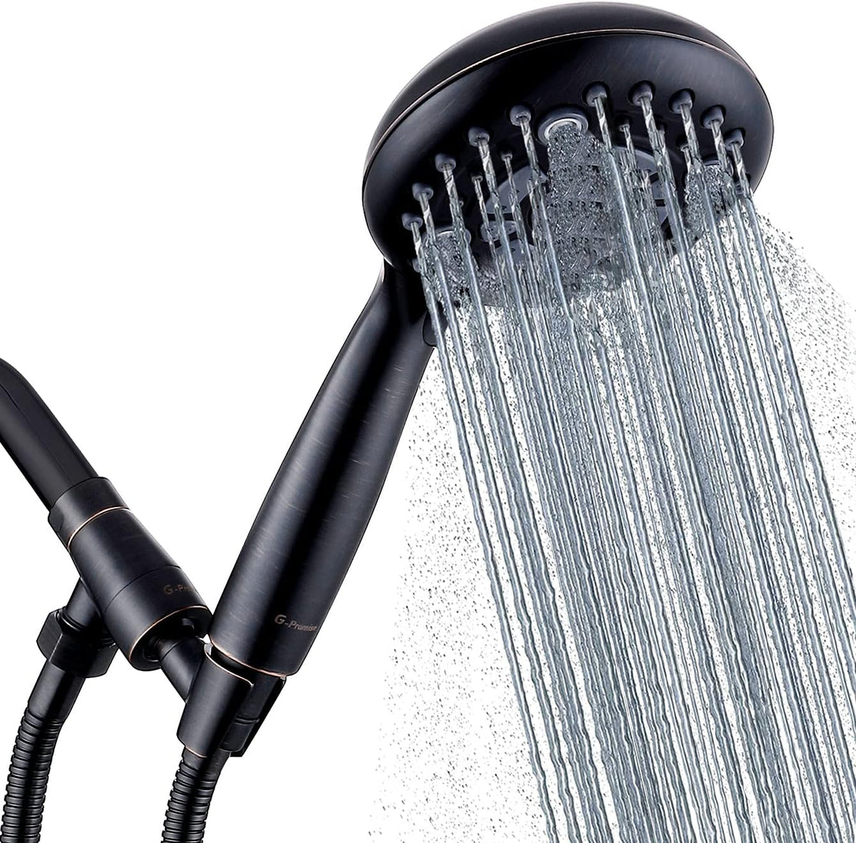 Oil Rubbed Bronze Handheld Shower Head with Extra Long Flexible Hose and Metal Adjustable Bracket, Pack of 2 Y51068