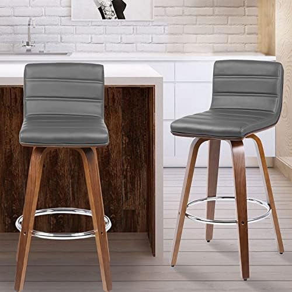Black PU Leather Swivel Counter Height Stool with Back B3467