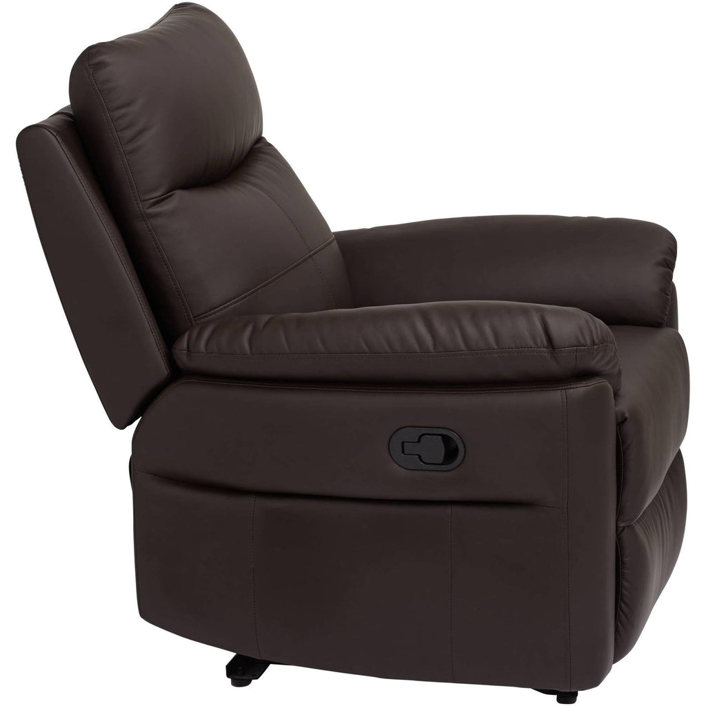 Brown Faux Leather Manual Recliner Chair T7445