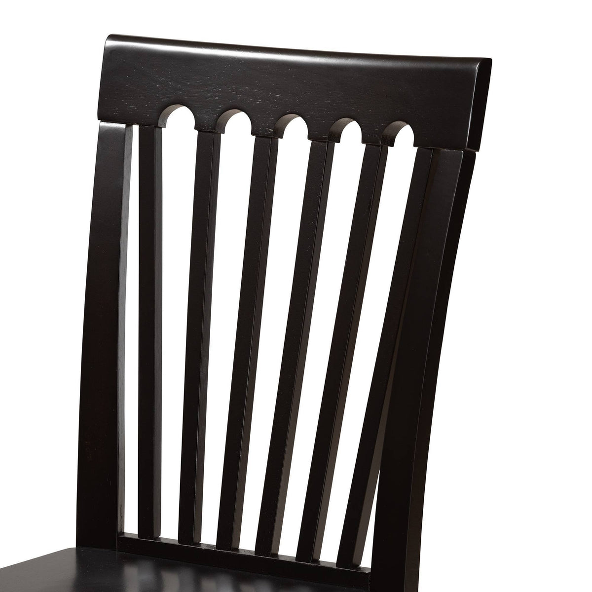 5-Piece Dark Brown Wood Dining Set Y597