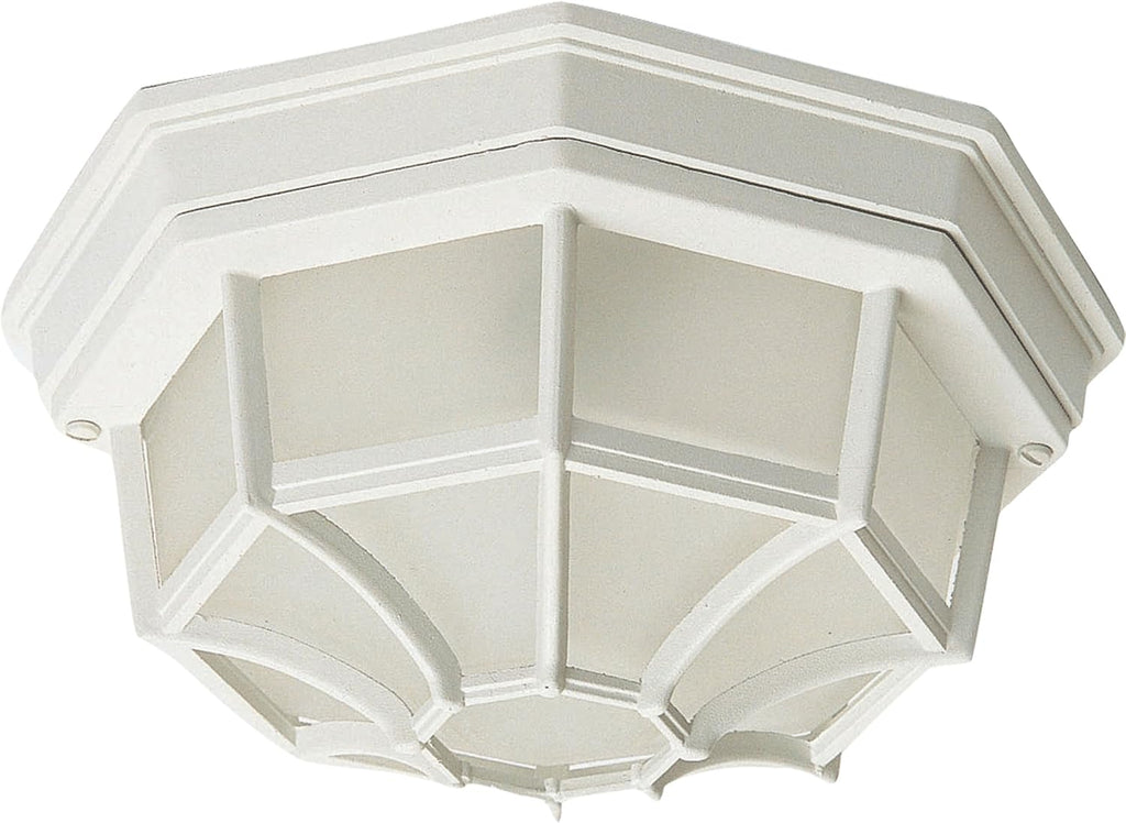 2-Light Cast Aluminum Frosted Glass Outdoor Flush Mount J1678