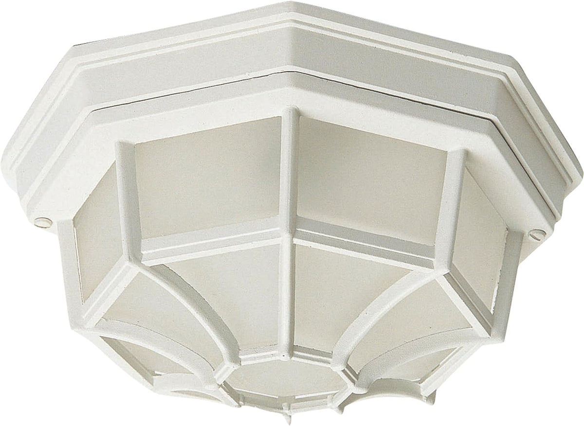 2-Light Cast Aluminum Frosted Glass Outdoor Flush Mount J1678