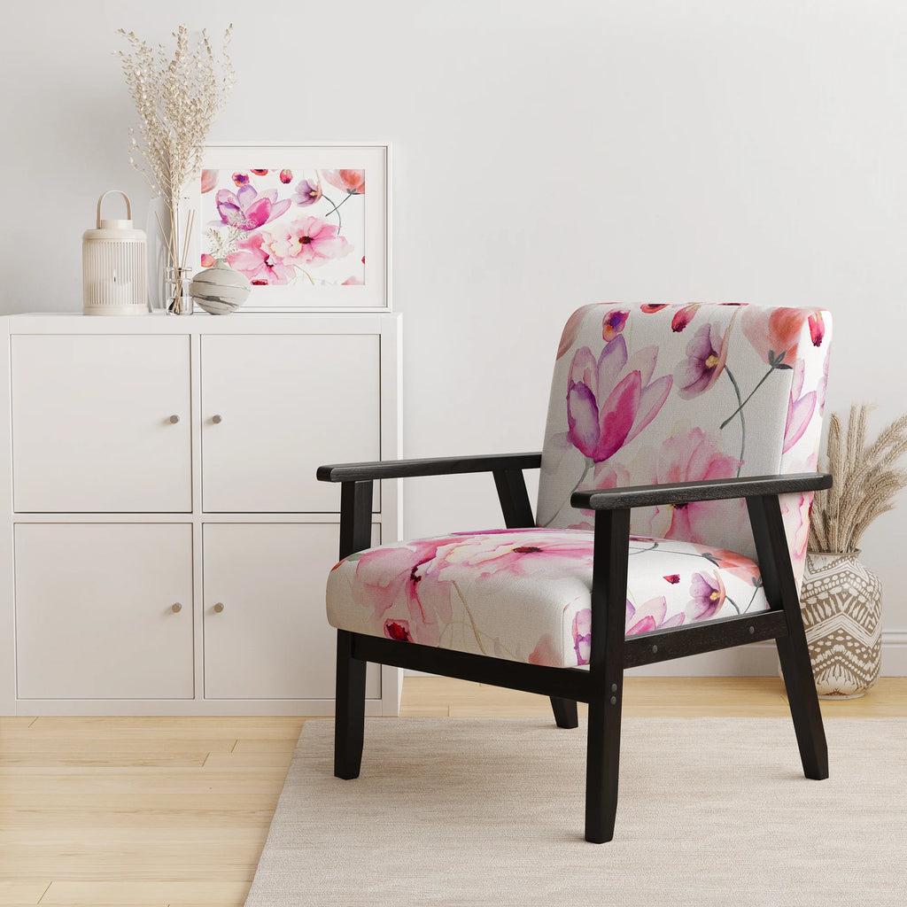 Upholstered Floral Accent Chair F261