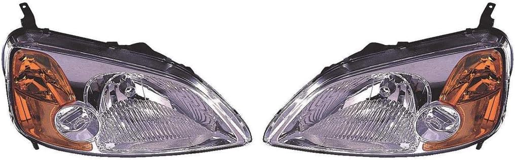 Honda Civic Headlight Assembly Pair Coupe X9994