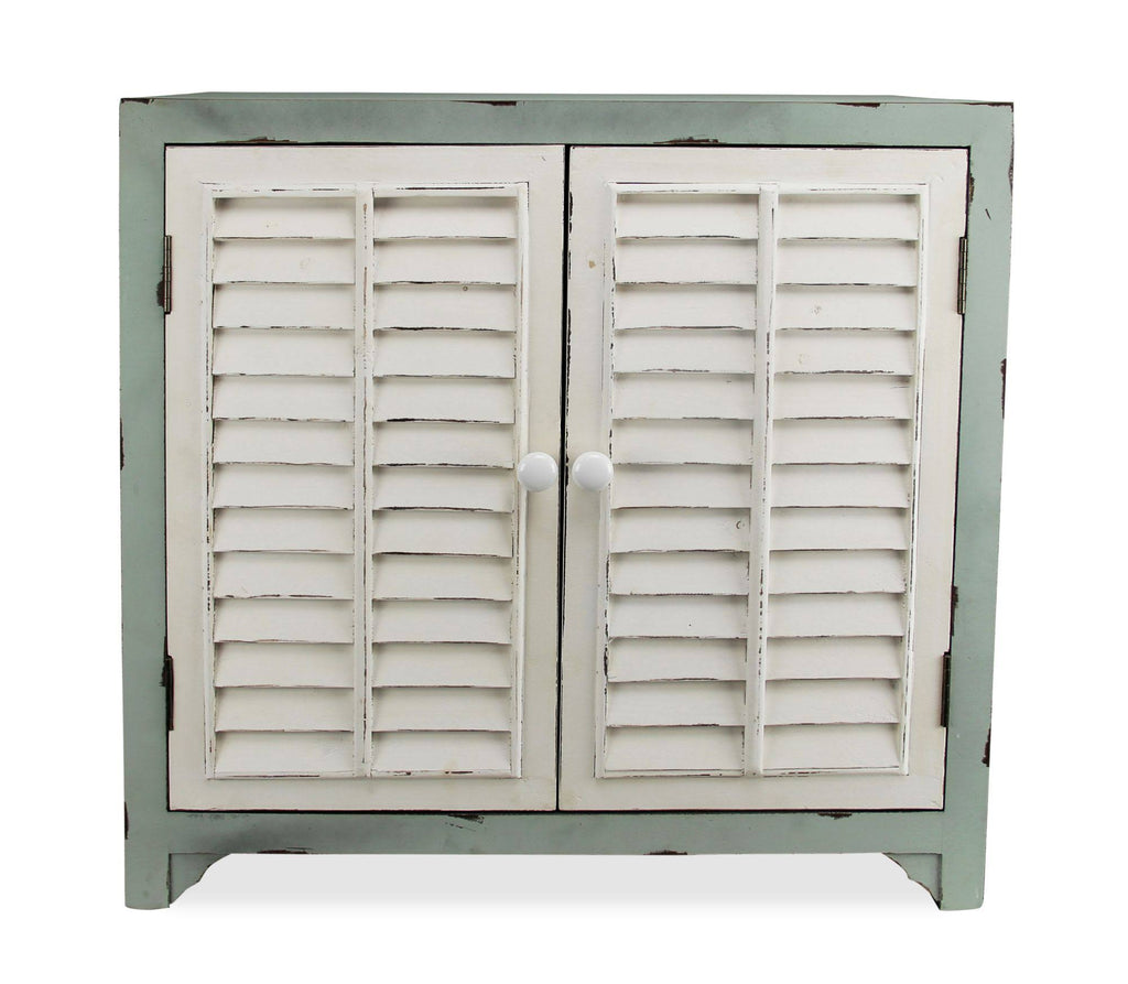 Blue and White Rustic Finish Storage Cabinet L413701