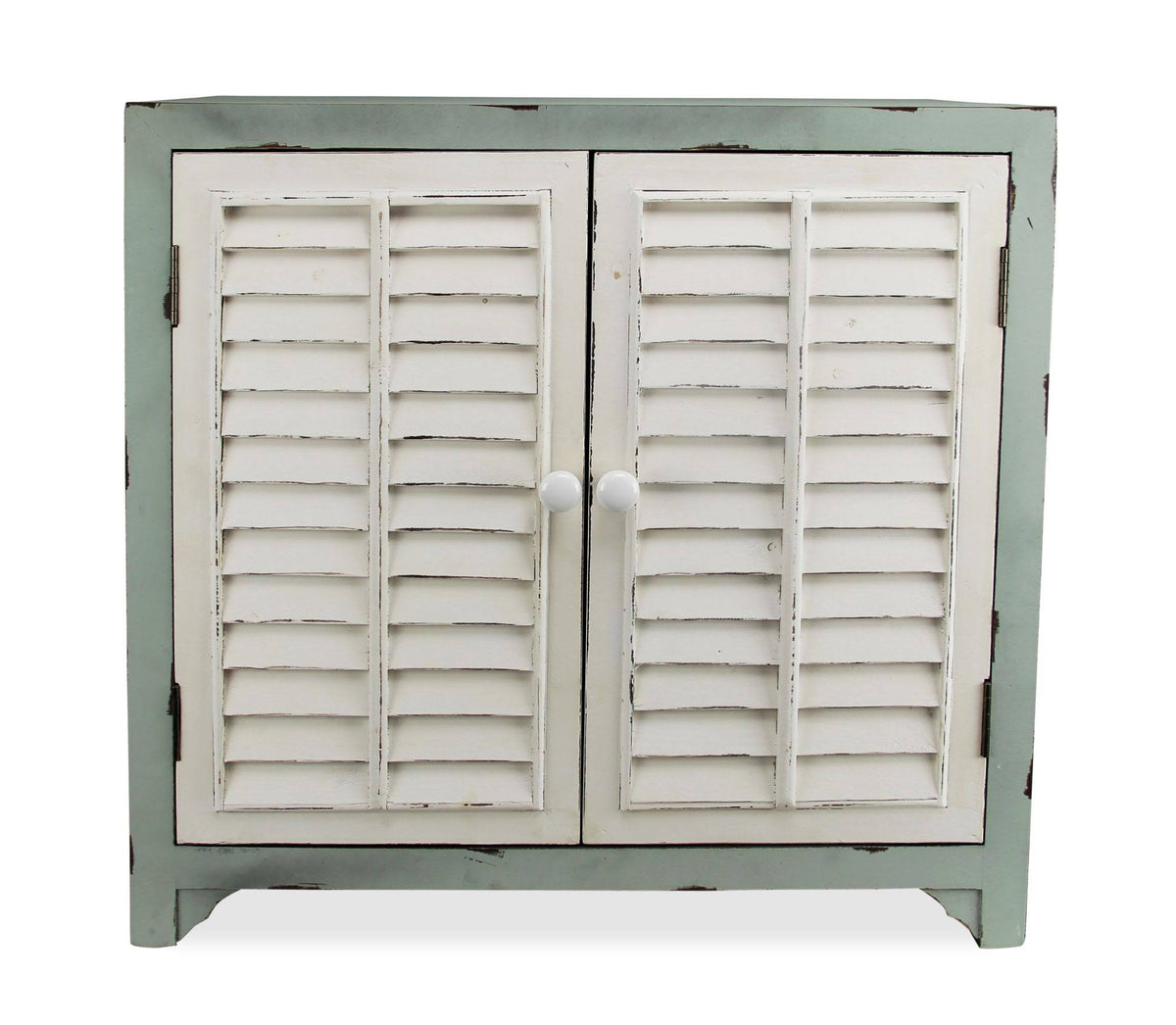 Blue and White Rustic Finish Storage Cabinet L413701