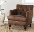 Antique Brown Tufted Club Chair with Casters T532660