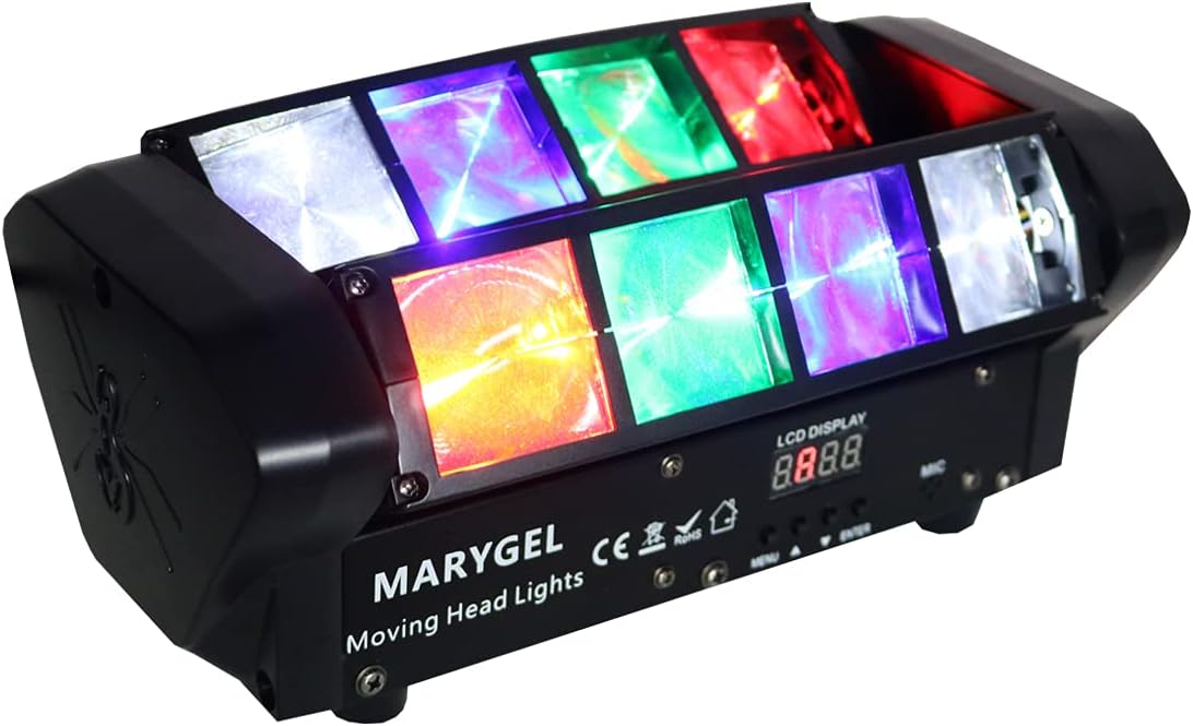 8 LEDs Beam Moving Head Stage Lights RGBW Party Lights DMX 512 Control H620