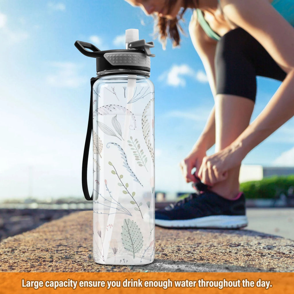 Clear 32oz Tritan Water Bottle with Straw Q1113