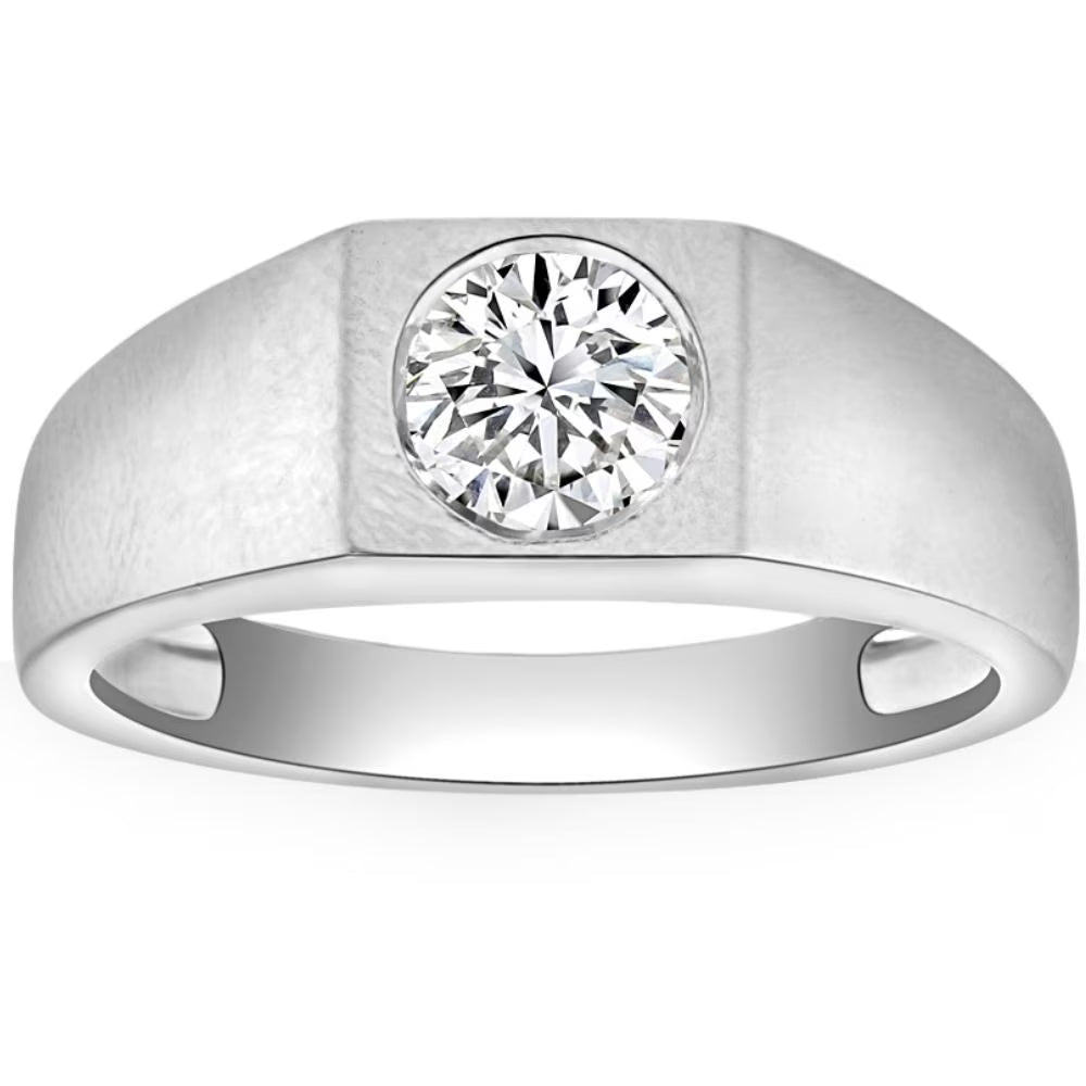 10k White Gold Men's Diamond Wedding Ring C1252