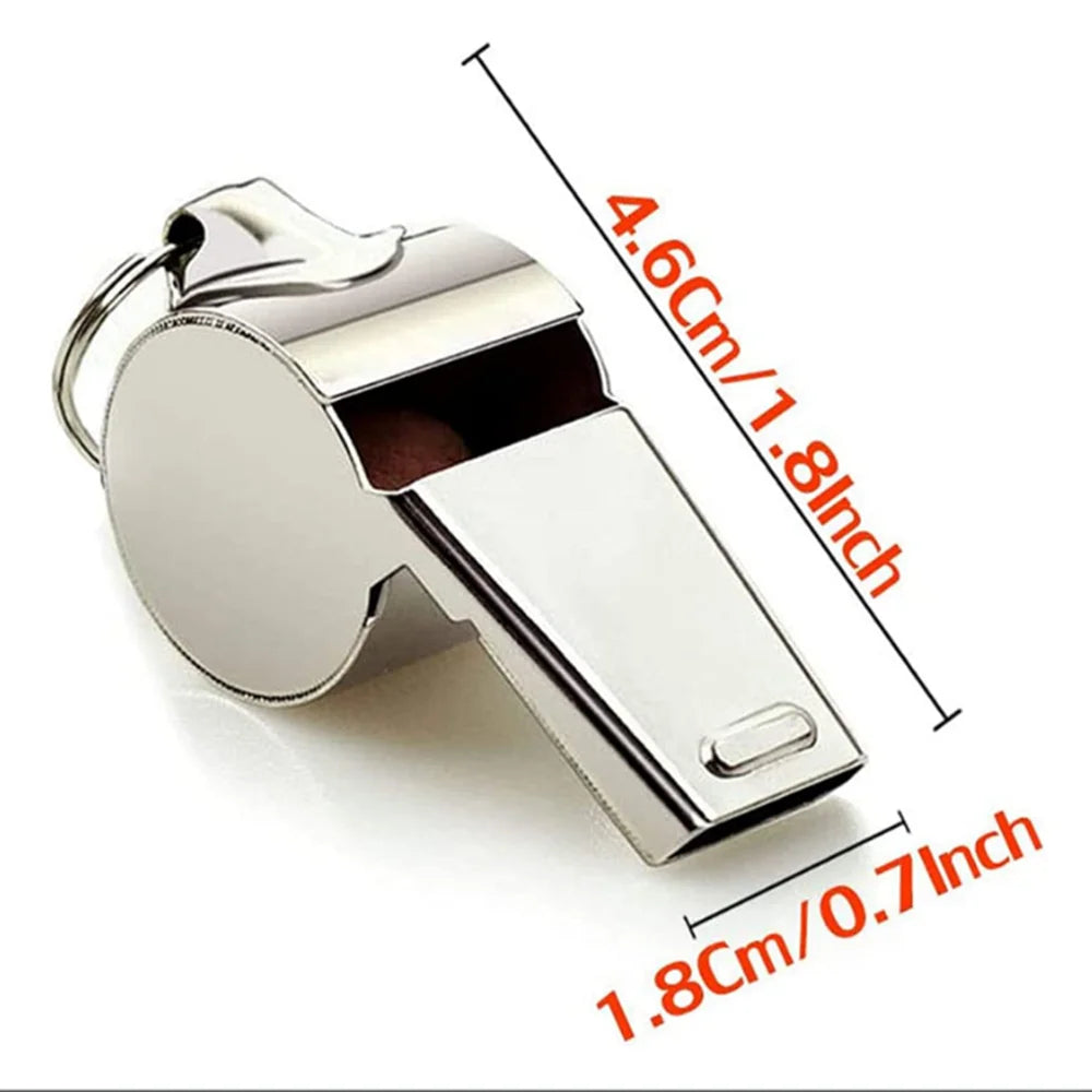 3 Pack Stainless Steel Sports Whistles with Lanyard A9025