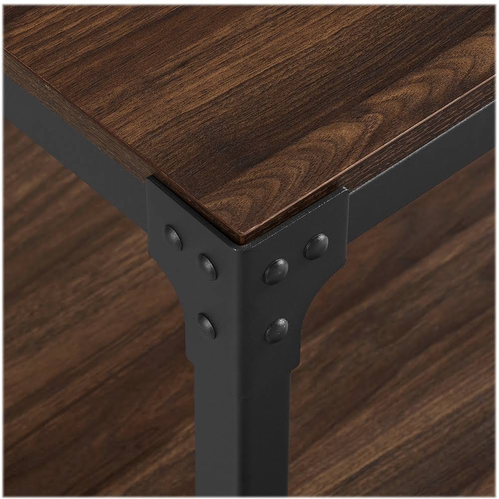 Rustic Square MDF Side Table Set of 2 Dark Walnut E868