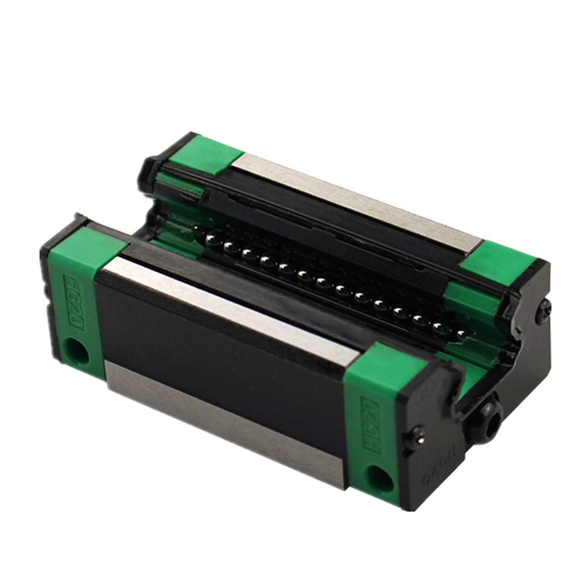 2Pcs HGR20-1200mm Linear Slide Guideway Rail + 4Pcs HGH20A Bearing Blocks Square Type Carriage for 20mm Linear Rail Set O550925