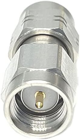 Precision 1.85 mm Male to SMA Male Microwave Adapter, DC to 26.5 GHz, 50 Ohm, Stainless Steel Body A586