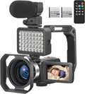 4K 56MP Vlogging Camera with External Microphone and IR Night Vision S667978