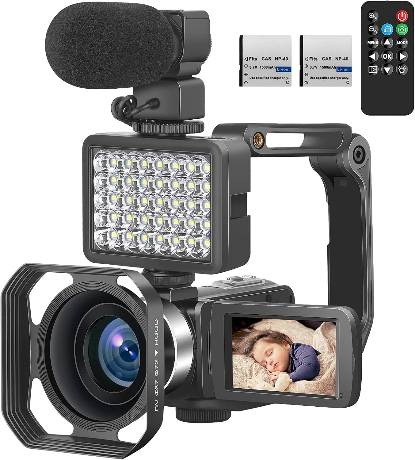 4K 56MP Vlogging Camera with External Microphone and IR Night Vision S667978