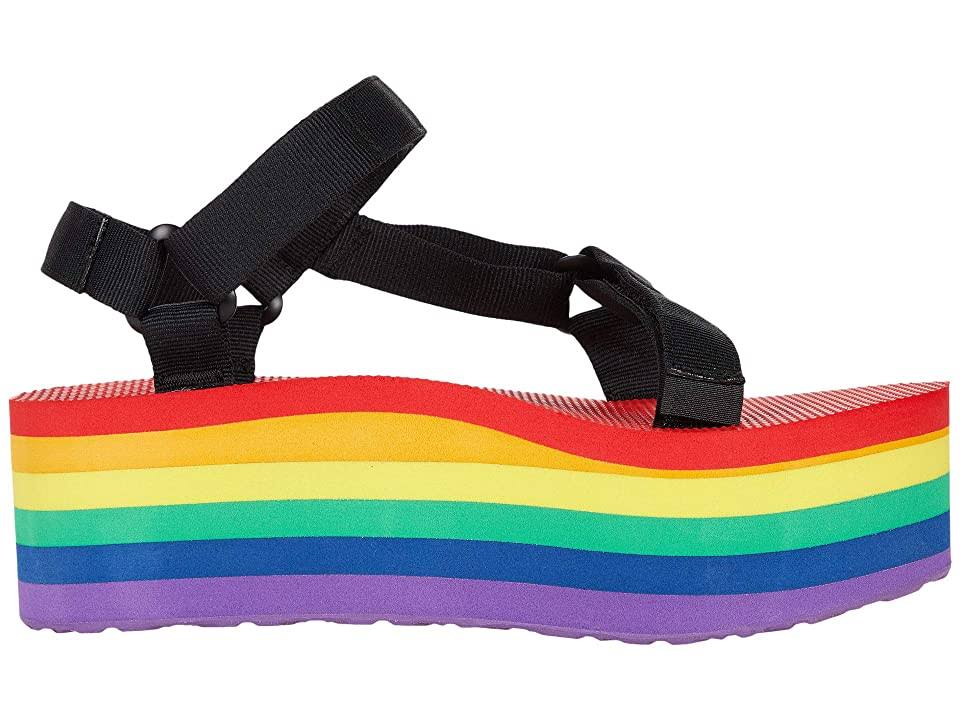 Rainbow-Black Flatform Sandals G2106