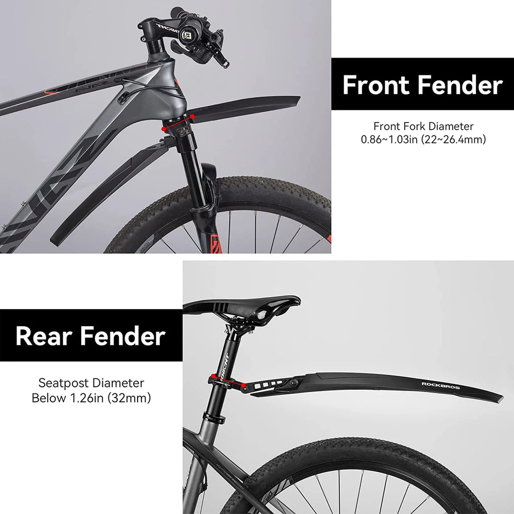 Bike Fender Set Adjustable Front Rear Bicycle Fenders MTB Mud Guards Cycling Splash Guard Z512833
