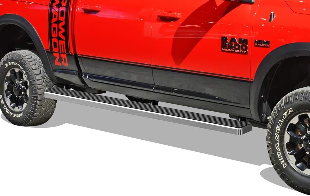Black Powder Coated 5 inches Running Boards Side Steps Step Rails U859