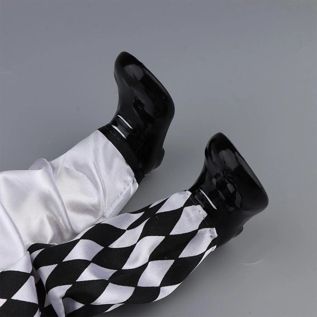 Black and White Clown Costume Doll Ornament A2956
