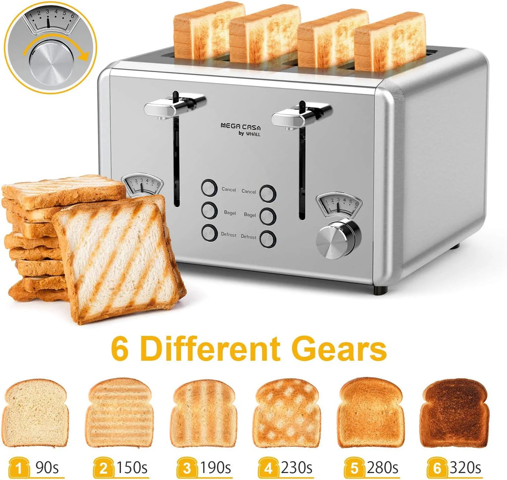4 Slice Toaster with Bagel Defrost Cancel Function B2599