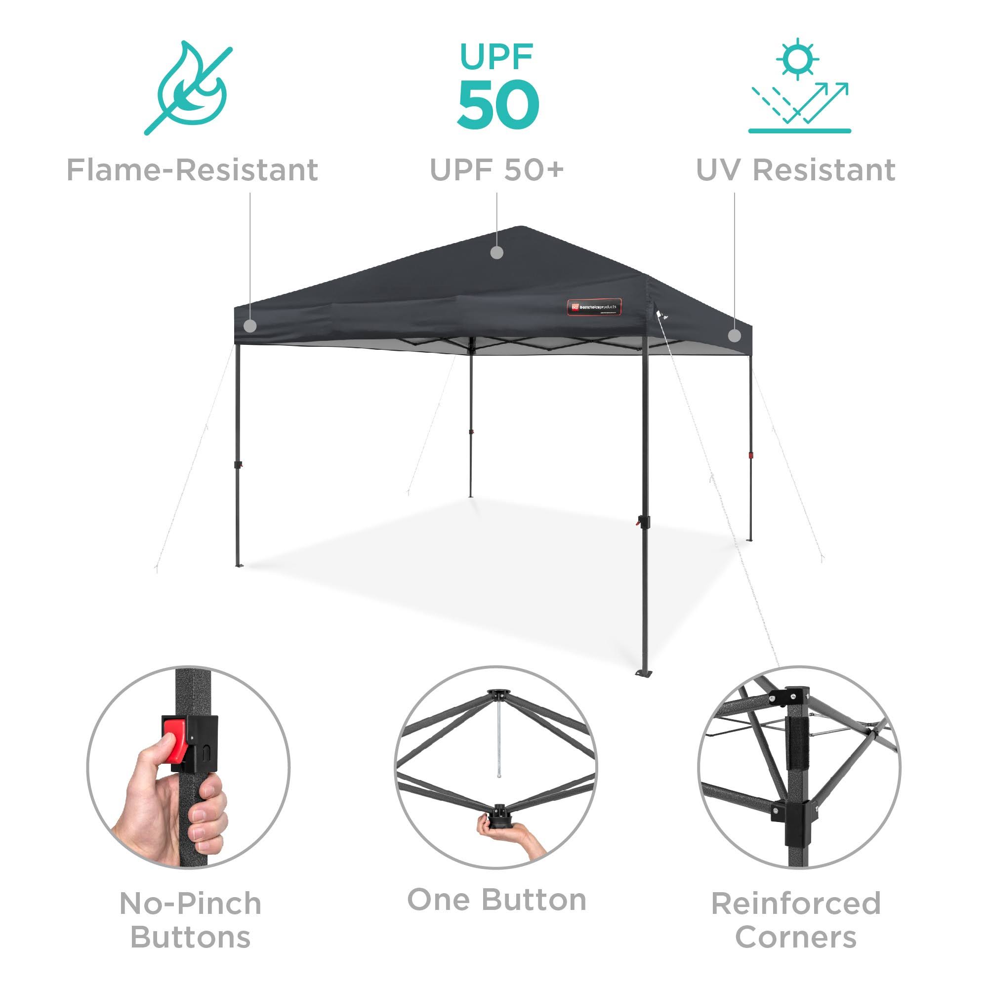 10x10ft Pop Up Canopy Tent with Wheeled Carry Case R263