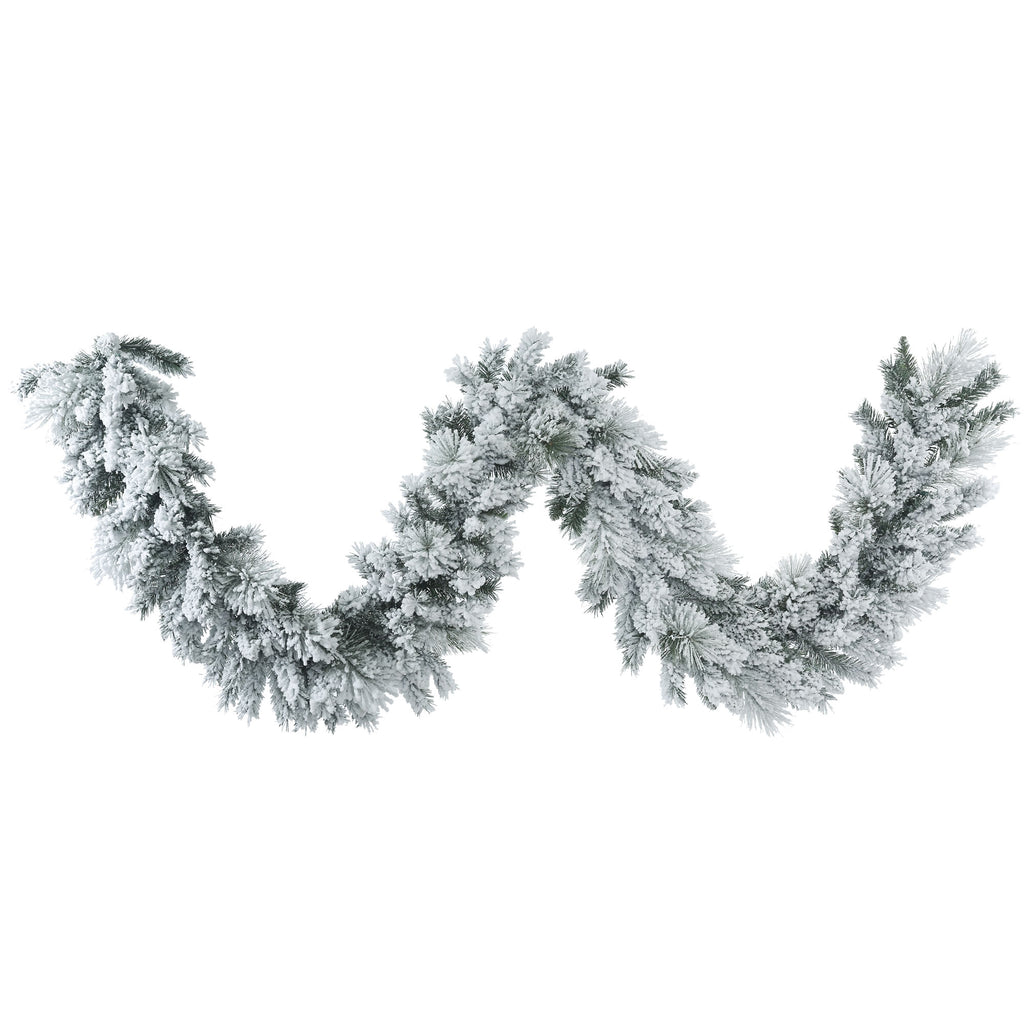 9' Flocked Artificial Christmas Garland B894