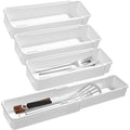 White 4pack Expandable Drawer Organizer Trays K3937