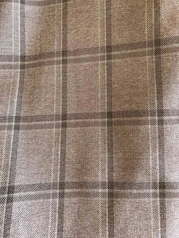 Khaki Regular Fit Windowpane Suit 3 Piece 42 Long 36 Waist V2786