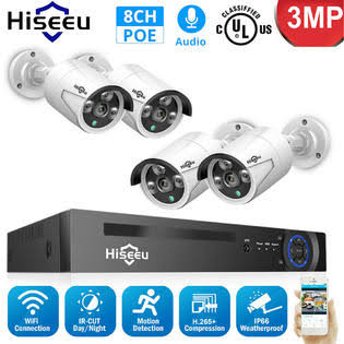8CH 3MP PoE Security IP Camera System NVR Kit B232