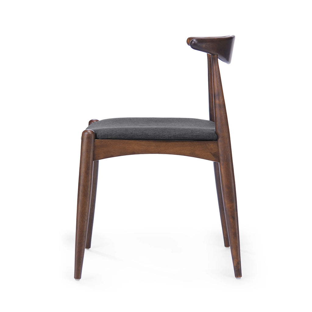 Charcoal Fabric Upholstered Dining Chairs, Set of 2 N854