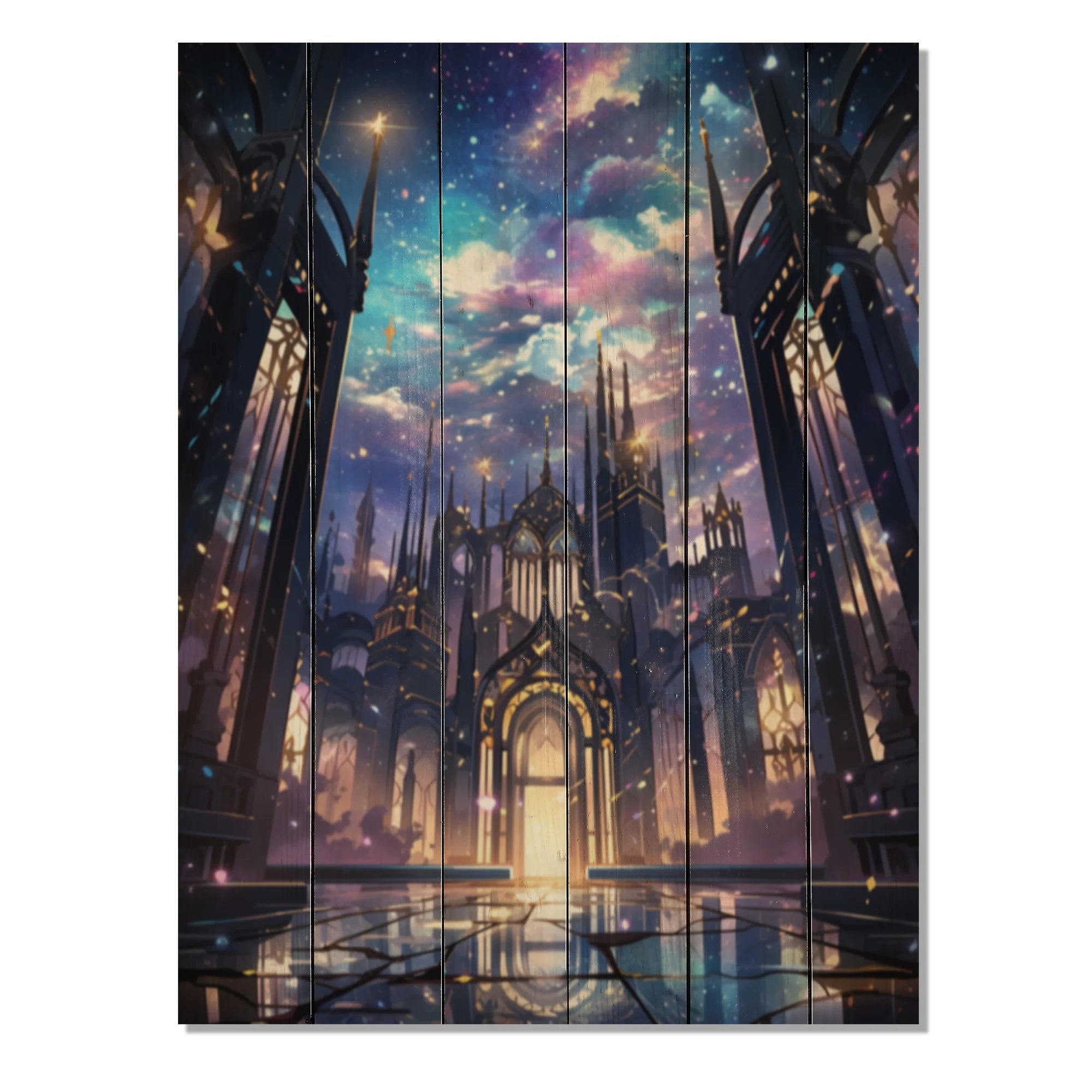 Natural Pine Wood Castles Print Q68023