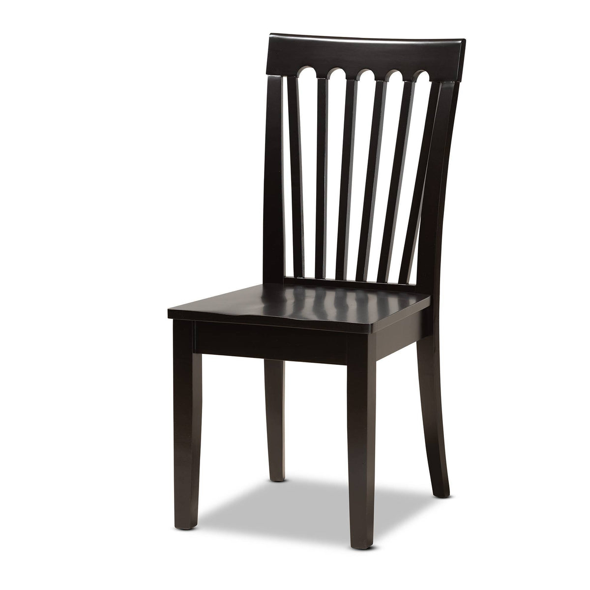 5-Piece Dark Brown Wood Dining Set Y597
